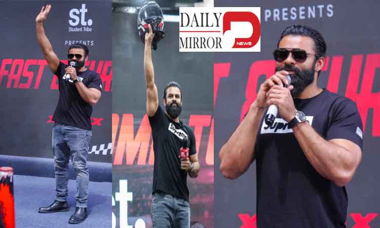 Supreme Hero Sai Durgha Tej Inspires Fans at Car Expo 2025 “Never Give Up on Your Dreams!”