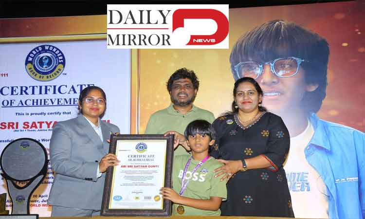 Abi Sri Satyam Gunti honnerd with world wonders book of record !!!
